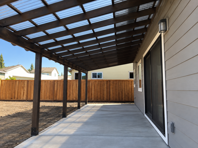 Back Patio Awning with Polycarbonate Roof